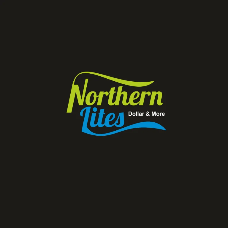 Графично лого с надпис Northern Lites в зелено и синьо върху тъмен фон с вълнообразни елементи.